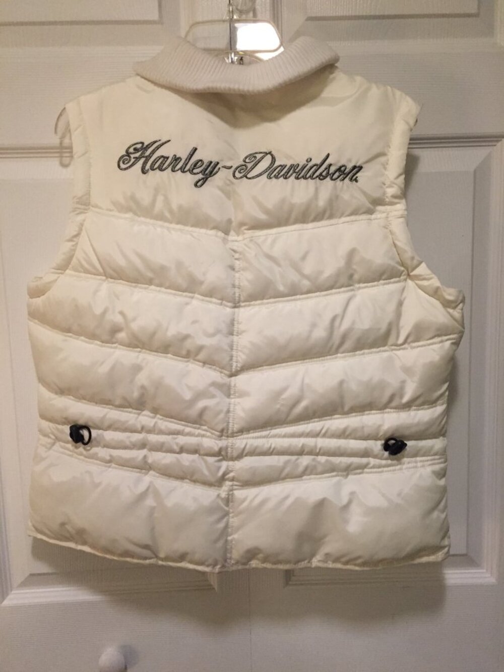 Harley Davidson Women’s Puffer Vest Embroidered White Large